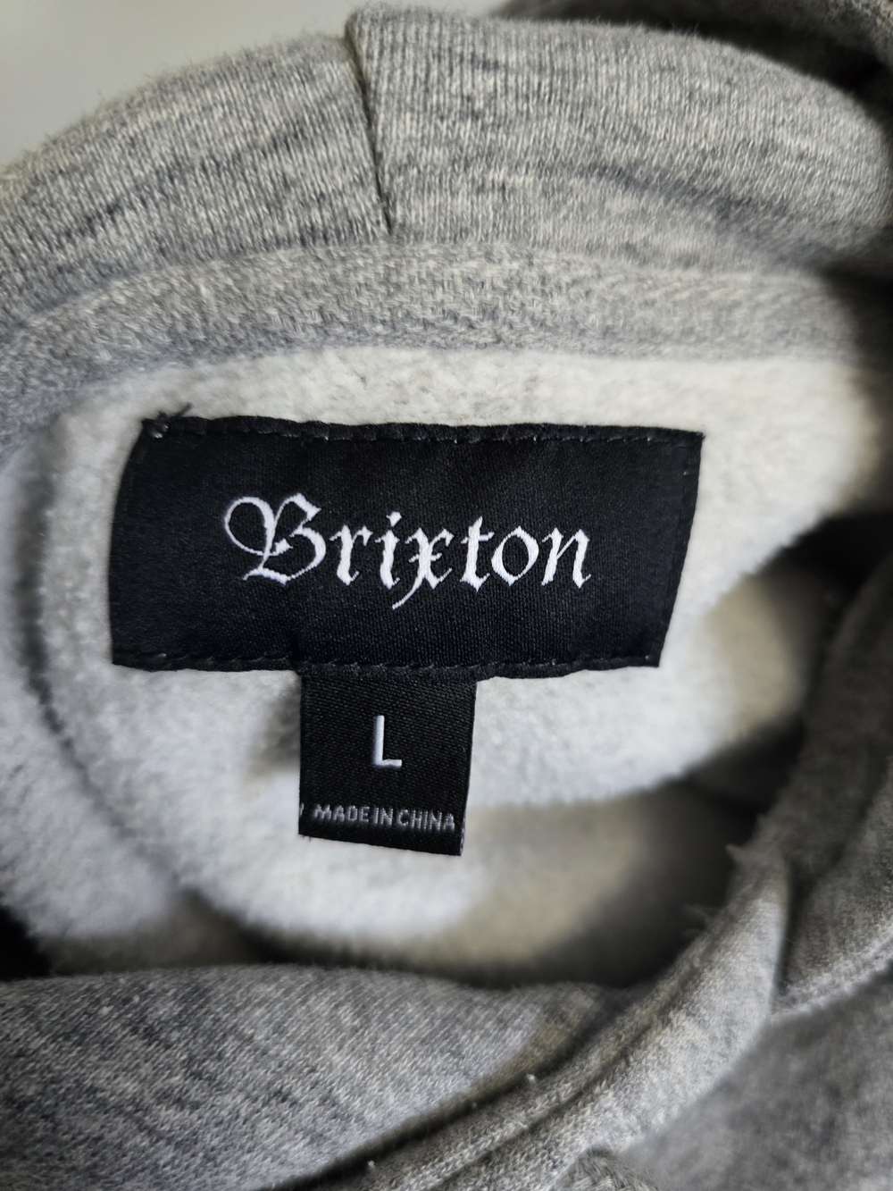 Brixton Gray Logo Pullover Hoodie Size Large - Picture 4 of 8